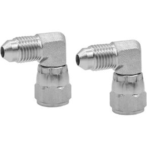 BEITERSTOE (2-PACK) 6500-04-04 Hydraulic Hose Adapter Fitting 1/4" Male JIC 37° Flare (7/16-20 UNF) × 1/4" Female JIC 37° Swivel Nut (7/16-20 UNF ) 90° Elbow SAE Pipe Joints Connector Carbon Steel