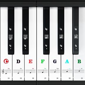 Piano Keyboard Stickers for 88/61/54/49/37 Key, Bold Large Letter Piano Stickers for Learning, Removable Piano Note Sticker Letters, Notes Label for Beginners and Kids, Multicolor