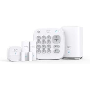 Eufy Security 5-Piece Home Alarm Kit, Home Security System, Keypad, Motion Sensor, 2 Entry Sensors, Home Alarm System, Control from The App, Links with HomeBase-Connected Devices (Renewed)