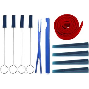 TUOREN Piano Tuning Kit 10pcs Piano Tuning Tools Kit Including Tuning Hammer Mute Wrench Hammer Rubber Mutes Set Temperament Strip, Mute Clamp for Beginners and Professionals