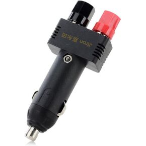 Jtron® Dc 12v 10a ذكر ولاعة السجائر التوصيل مع كابل أسلاك الطاقة للحصول على سلك الطاقة الأسود للعاكس