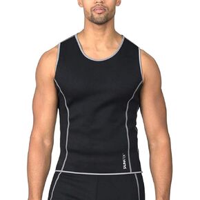 SaunaTek Men's Sauna Sweat Suit Tank Top for Exercise and Heat Training, Neoprene