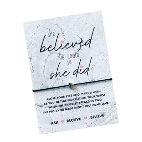She believed she could so she did wish bracelet | International Women's day gift | Empowerment gift | Female achievement gift
