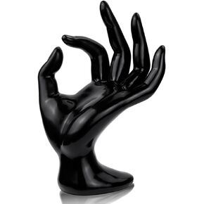 yuntop 1 Pack Hand Form Ring Holder Mannequin Hand Jewelry Organizer Stand Watch Stand Bracelet Ring Support Aesthetic Rack (White)