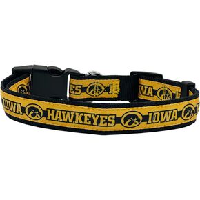 NCAA PET Collar Iowa Hawkeyes Dog Collar, Large Collegiate Team Collar for Dogs & Cats. A Sporty, Shiny & Colorful Cat Collar & Dog Collar Licensed by The College
