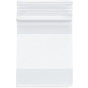 Plymor 2.5" x 3" (Pack of 200), 4 Mil with White-Block Heavy Duty Zipper Reclosable Plastic Bags