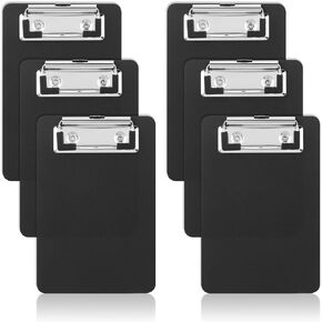 6 Pcs Mini Clipboards 4 x 6 Inch Small Clipboards Cute Pocket Clipboard Plastic Clipboards for Small Notepads Memo Receipts Tickets Shopping Lists Restaurant Ordering Clipboard