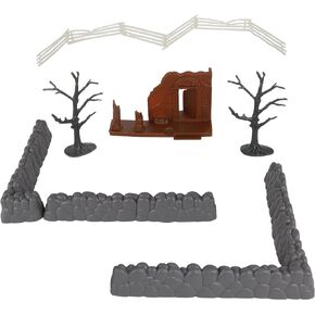 BMC CTS Estate Ruins Destroyed Mansion - 13pc Plastic Figure Playset Accessories