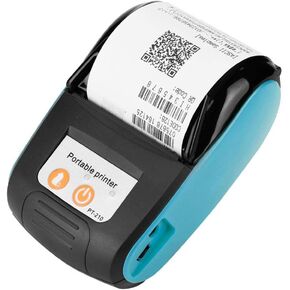 Mini Printer, Wireless Portable Receipt Printer Bluetooth Thermal Bill Printer 58 mm Directly-Heated Thermal Printer Support The Smartphone Control(Blue US), Comes with English Manual