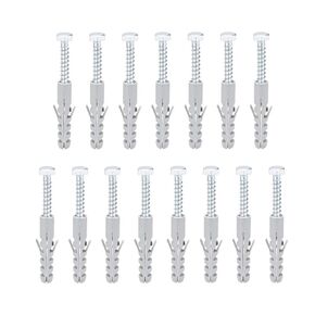 uxcell 12x60mm Plastic Expansion Tube for Drywall with Hex Screws Gray 15pcs