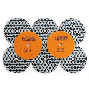 Diamond Polishing Pads 4 Inch Dry 8 Pieces Grits 1500 for Granite Marble Quartz Stone Countertop Tiles by FACHLICH