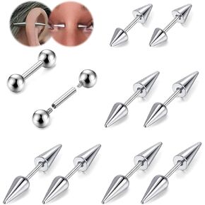 BodyAce 16G 18G أقراط سبايك حلقات الحاجب، حلق حلزوني منحني داخلي ملولب الغضروف، مجوهرات ثقب الشفاه الزنمة المستقيمة in Kuwait