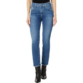 AG Women's Mari High Rise Slim Straight Crop Jean in Alibi Destructed