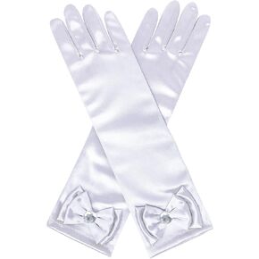 Princess Dress Up Accessories Princess Gloves for Little Girls, White Toddler Gloves for Girls Princess Dress Up Set, Costume Gloves Set Toy Gift for 3 4 5 6 Year Old Toddler Girls