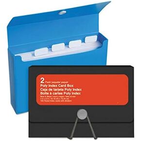 1InTheOffice Index Card Box, Poly Plastic, 4 x 6, 2/Pack