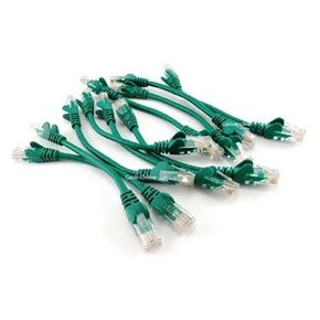 CablesOnline 10-Pack 6inch CAT5e UTP Ethernet RJ45 Full 8-Wire Green Patch Cable, (U-000GR-10)