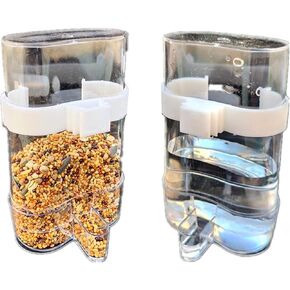 موزع مياه للببغاء مكون من قطعتين، جهاز تغذية الببغاء بدون فوضى، سقاية الببغاء، ملحقات قفص الكوكاتيل، تغذية تلقائية للببغاء والعصافير والطيور الأخرى in Kuwait