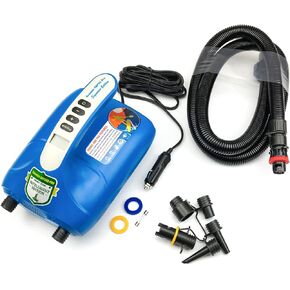 Seamax Marine SUP20D Electric Air Pump for Inflatable Paddle Board, Max 20 PSI, Additional Fittings Included, Pro Edition Built in Temperature Sensor and Voltage Meter Support Inflation and Deflation