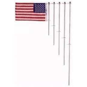 TAYLOR MADE PRODUCTS Flag Pole with Charlevoix Flag Clips, Adjustable Bottom Clip, O-Ring, 3/4" Diameter, 48" Flag Staff, Made in the USA (Hardware Not Included) - 2020109086