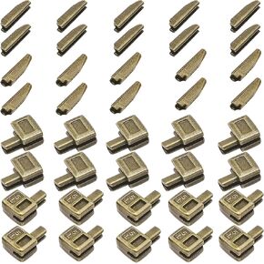 JOSDIOX 20 Sets Size 5 Metal Zipper Latch Slider Retainer Insertion Pin Zipper Bottom Zipper Stopper for Metal Zipper Repair (Bronze)