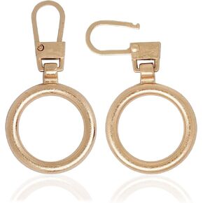 10pcs Gold Zippers with Ring Pulls | Metal Zipper Handle | Removable Zipper Pulls Tab Replacement for Coats,Jackets, Luggage, Backpacks, Purses, Boots, Pants, Tents