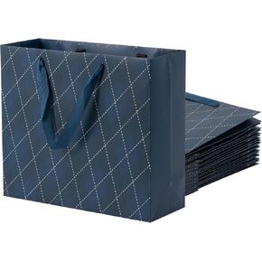 أكياس هدايا Uceoo باللون الأزرق الداكن، 12 عبوة من أكياس الهدايا باللون الأزرق الداكن وأكياس هدايا ورقية زرقاء قابلة لإعادة الاستخدام لاستخدامها في أعياد الميلاد وحفلات استقبال المولود الجديد وحفلات الزفاف والحفلات وهدايا العطلات in Kuwait