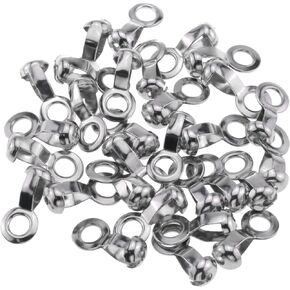 Beaded Ball Chain Pull Loop Connector MTQY 30PCS 4.5mm Stainless Steel Ceiling Fan Lamp Pull Loop Silver Jewelry Clasp for Bracelet Necklace DIY Art Making Chain Connectors