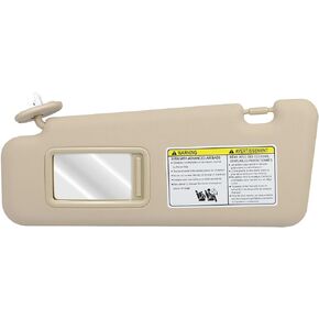 OCPTY Left Driver Side Beige Sun Visor with Sunroof Fit for 2008 2009 2010 2011 2012 2013 for Toyota Highlander (74320-48500-E0,74320-48180-E0,04005-11148-E0)