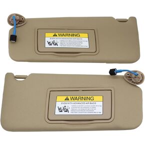 Grey Beige Sun Visor Compatible with Accord 2008-2012 2013 2014 2015 2016 2017 83280-TA0-A91ZB 83280-TA5-A51ZA (Beige,A Pair Left+Right)