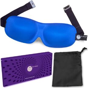 Drift To Sleep Contoured Sleep Mask - Adjustable Strap with Buckle Lock for Comfortable Light Blocking - Includes Travel Pouch - Black