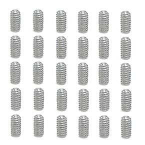 Meuey Lyot Hex Socket Set Screws Stainless Steel Full Thread Cup-Point Screws 1/4-20 x 1/2 Inch-30PCS