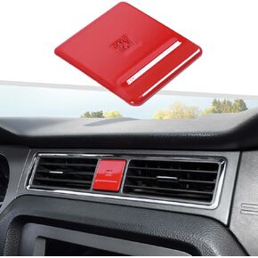 Jimen Compatible with Ford Mustang 2010-2014, Car Cigarette Lighter Cover Trim Frame (Red)