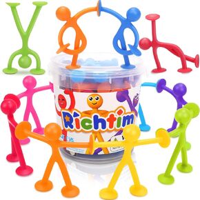 Sensory Toys Kids Suction Toys: 24 Pack Emotion Kids Sensory Toys No Hole Suction Toys, Great Kids Travel Toys Sensory Suction Bath Toys for Toddlers Kids