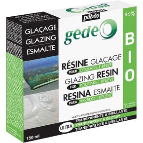 PEBEO Clear Kit-High Shine, Semi-Liquid Gloss, Eco-Friendly Formula, for Casting Moulds, Table Tops, Crafting Supplies, 150 ml, Gedeo Bio Glazing Resin, Transparent