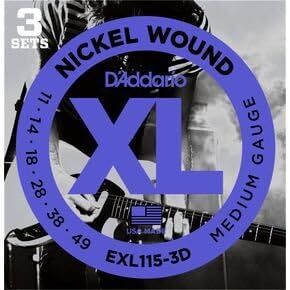 D'Addario D'Addario EXL115 Electric Guitar Strings Electric Blues/Jazz - 3 Pack