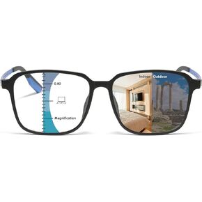 K.LAVER Progressive Reading Glasses Men Progressive Photochromic Multifocus Reading Glasses Blue Light Glasses Transition
