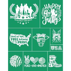 DGAGA 14PCS Silk Screen Stencils with Chalk Paste,Patriotic Silkscreen Printing Stencils for Crafts,Adhesive Stencils Reusable for Printing on Wood/Fabric Independence Day Chalk Paste Art 8.5"x 11"