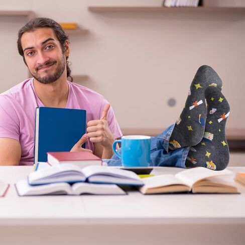 6 أزواج من الجوارب المبتكرة لهدايا التخرج، جوارب فئة 2024 للنساء والرجال الخريجين للجنسين جوارب كاجوال للطاقم، 6 ألوان in Kuwait