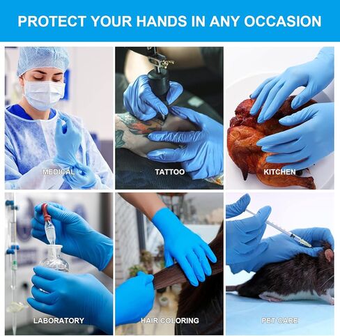قفازات FINITEX Nitrile للفحص الطبي للاستعمال مرة واحدة، 4 مل خالية من المسحوق، خالية من اللاتكس، 1000 قطعة، قفازات تنظيف المنزل للطعام in Kuwait
