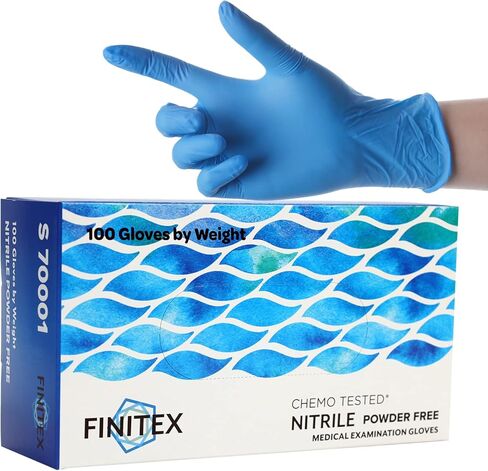 قفازات FINITEX Nitrile للفحص الطبي للاستعمال مرة واحدة، 4 مل خالية من المسحوق، خالية من اللاتكس، 1000 قطعة، قفازات تنظيف المنزل للطعام in Kuwait