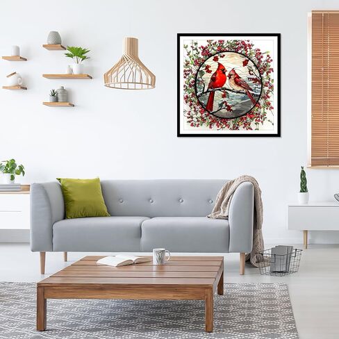 مجموعات الرسم الفني الماسي للطيور من EOBROMD، مجموعات الطلاء حسب الأرقام للبالغين المبتدئين، صورة طلاء DIY مع نقاط ماسية كاملة الحفر لديكور جدار المنزل 12 × 12 بوصة in Saudi Arabia