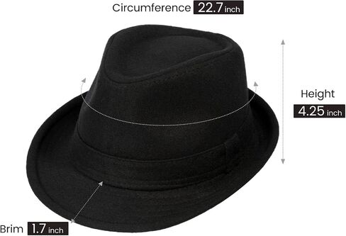Simplicity Black Fedora Hat for Men and Straw Fedora Hats for Men/Women Black L/XL in Saudi Arabia
