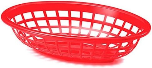 TableCraft 1071R سلة ترتيب جانبية بيضاوية مقاس 7-3/4 بوصة باللون الأحمر - دزينة in Kuwait
