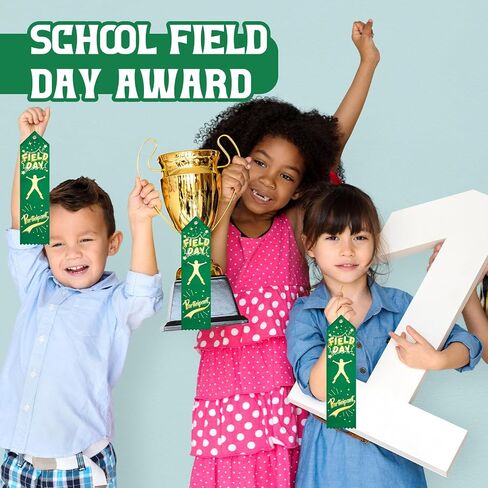 Kisston 100 Pcs Field Day Participant Ribbons Award Ribbon Prize Ribbons Winner Recognition Ribbons with Card and String for Competition Sports Event Contest Prize Ornaments in Saudi Arabia