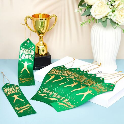 Kisston 100 Pcs Field Day Participant Ribbons Award Ribbon Prize Ribbons Winner Recognition Ribbons with Card and String for Competition Sports Event Contest Prize Ornaments in Saudi Arabia