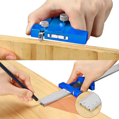 أداة تهزهز أجهزة الخزانة ومسطرة زاوية النجارة مع توقف منزلق 45 درجة و60 درجة، أداة تهزهز بمقبض خزانة قابلة للتعديل، دليل حفر لتحديد موقع الثقب لتركيب مقبض درج الباب والسحب in Kuwait