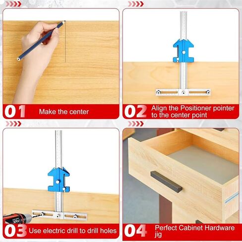 أداة تهزهز أجهزة الخزانة ومسطرة زاوية النجارة مع توقف منزلق 45 درجة و60 درجة، أداة تهزهز بمقبض خزانة قابلة للتعديل، دليل حفر لتحديد موقع الثقب لتركيب مقبض درج الباب والسحب in Kuwait