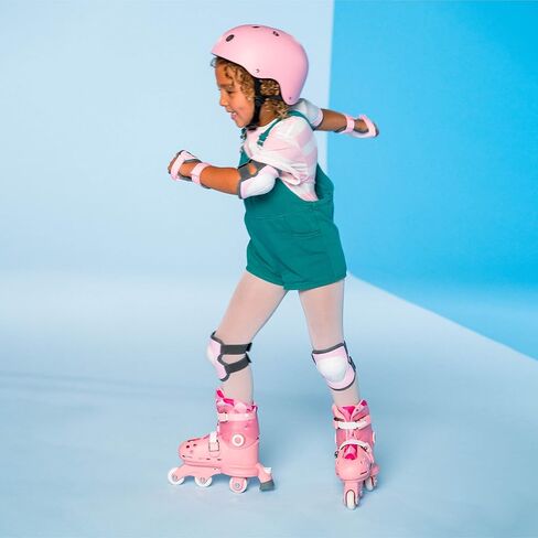 Yvolution Kids Learner Training Skates for Beginner, 2 in 1 Adjustable Roller Skates, Converts from Tri-Wheel to Inline Skates, No Tool Needed for Girls Boys 2+ Years Old, US Size 7-11 (Pink) in Saudi Arabia