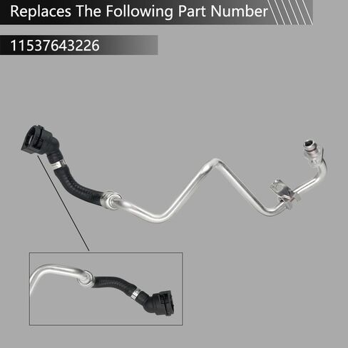 11537643226 خرطوم خط إرجاع سائل التبريد الشاحن التربيني متوافق مع BMW F20 F22 F30 F32 G11 G12 G20 G30 120i 125i 220i 230i 230iX 320i 320iX 330i 330iX 420i 520i 730i in Kuwait
