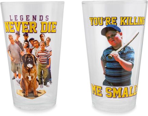 نظارات Sandlot Legends and Smalls Pint، مجموعة من 2 | قدح البيرة للمشروبات الكحولية ومشروبات الحانة | كل منها يحمل 16 أونصة in Saudi Arabia